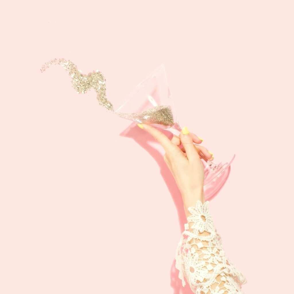A sparkly glass of wine.