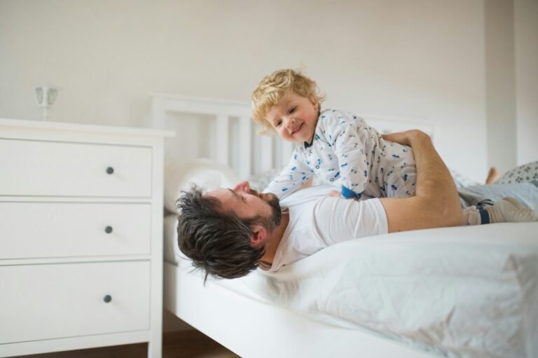 Father and baby having gala time.