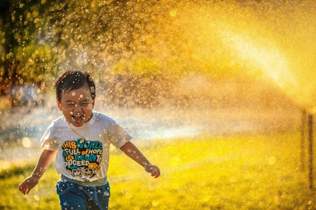 Little boy having fun.