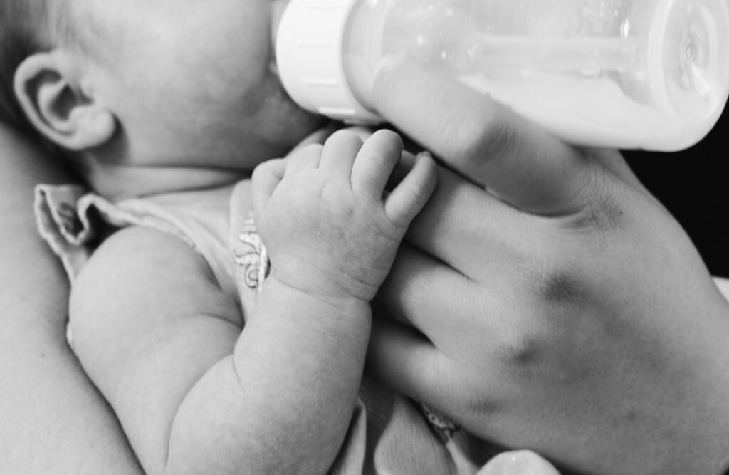 A photo of baby feeding.